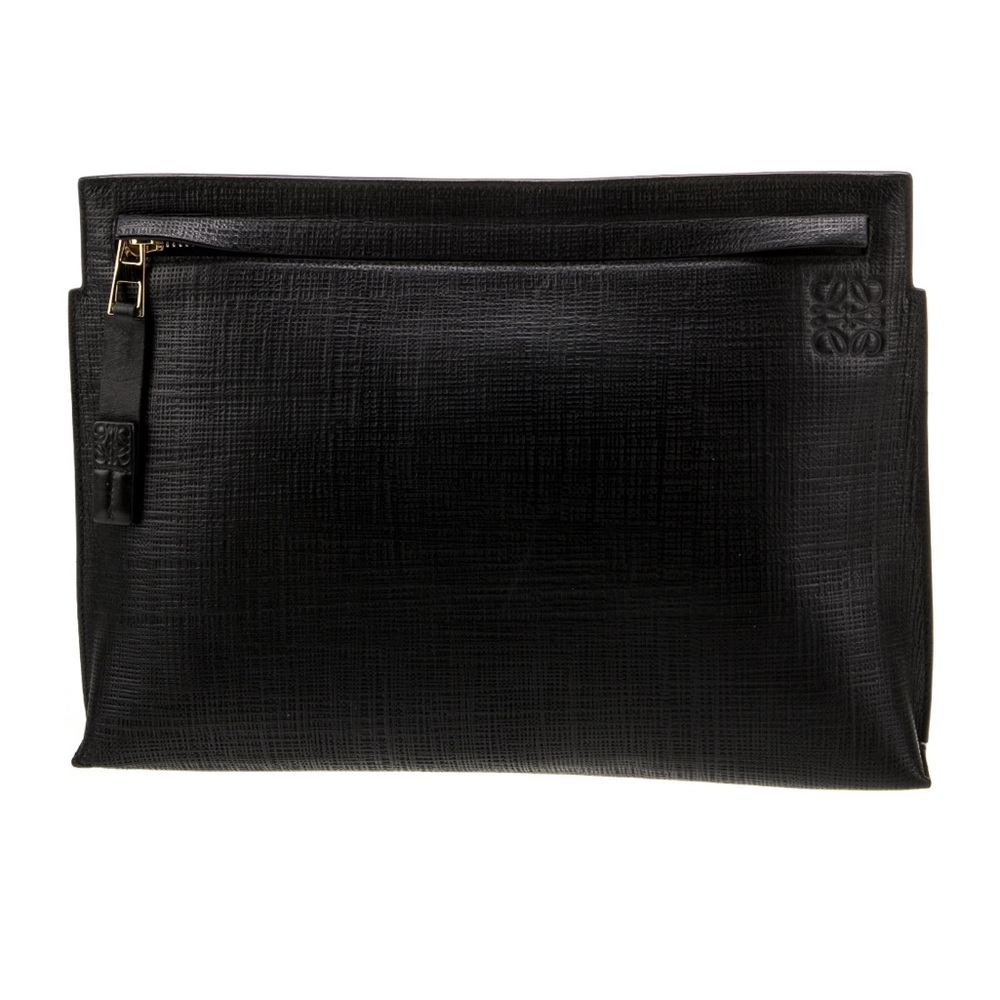 Loewe black leather T pouch